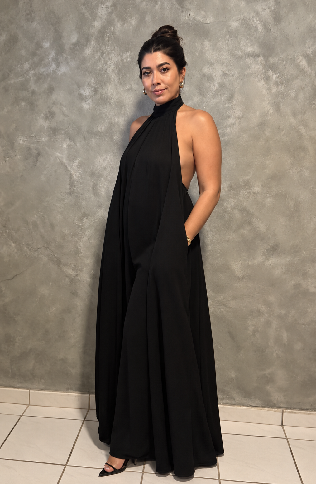HALTER WIDE LEG JUMPSUIT