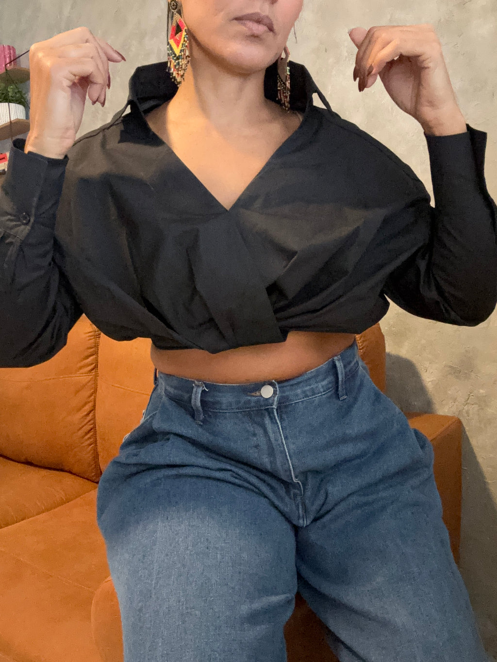 OVERWRAP FRONT CROP SHIRTS