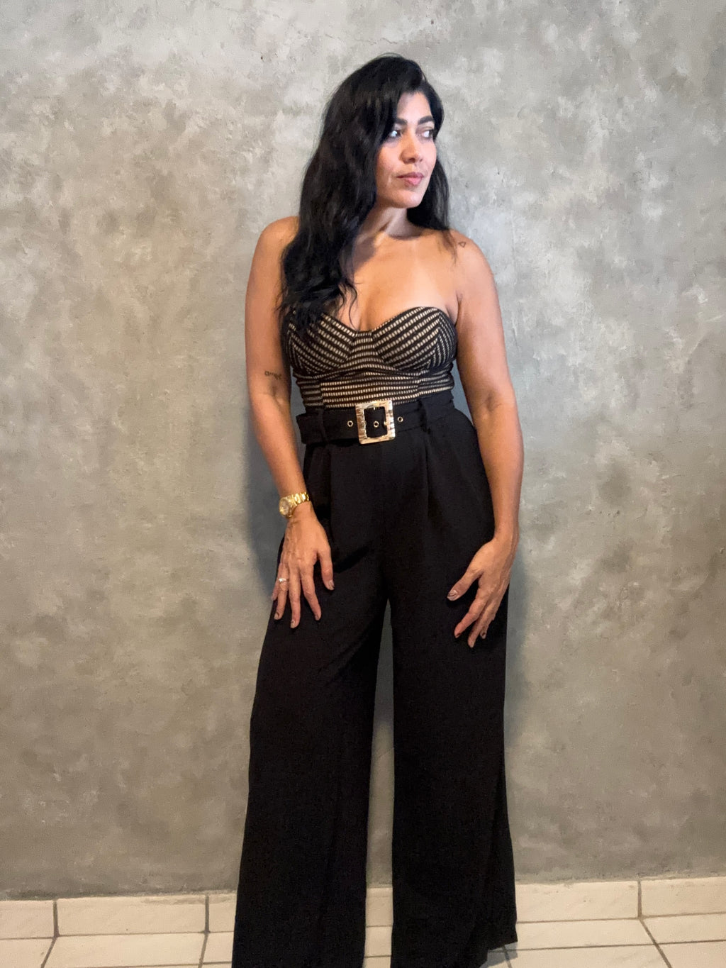 CROCHET KNIT & LINEN BLEND JUMPUSIT