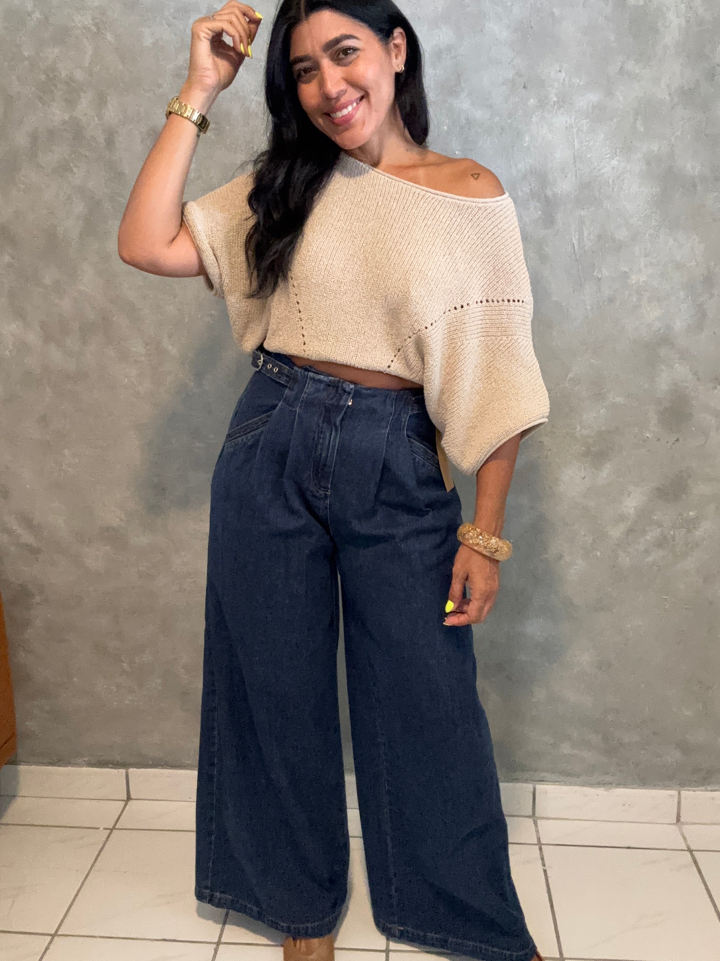 SHORT SLEEVE SWEATER