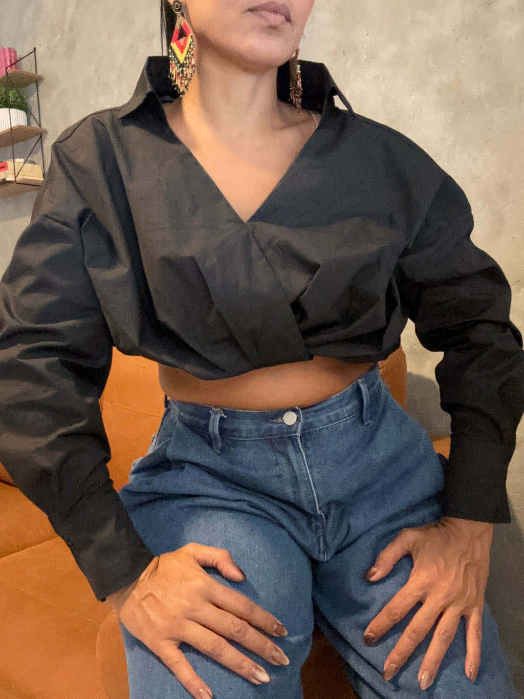 OVERWRAP FRONT CROP SHIRTS