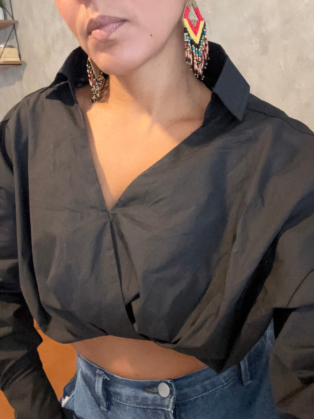 OVERWRAP FRONT CROP SHIRTS