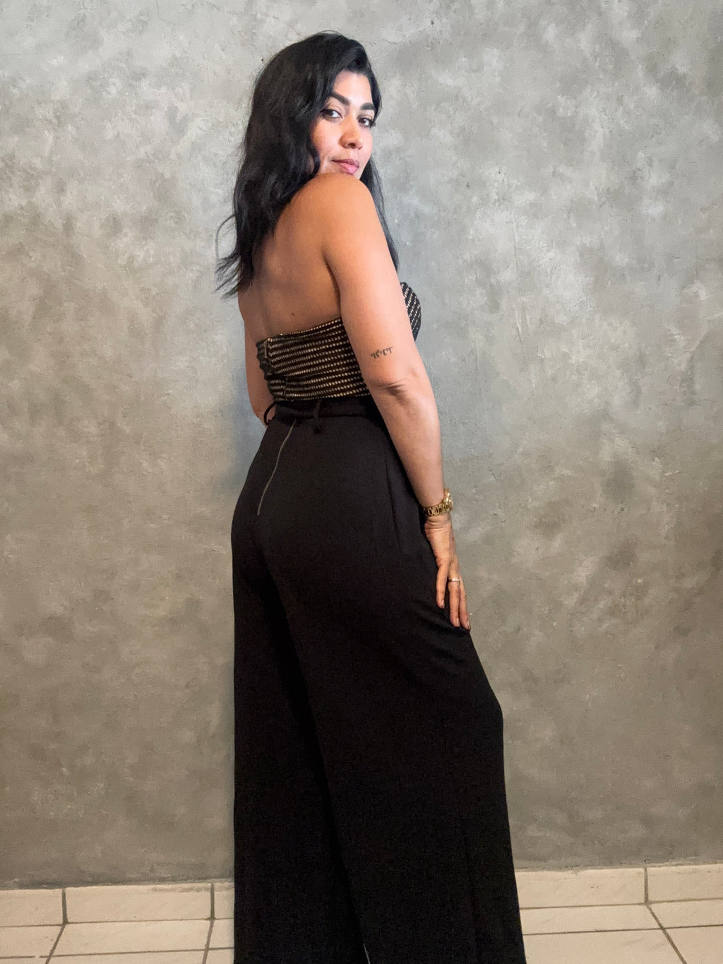 CROCHET KNIT & LINEN BLEND JUMPUSIT