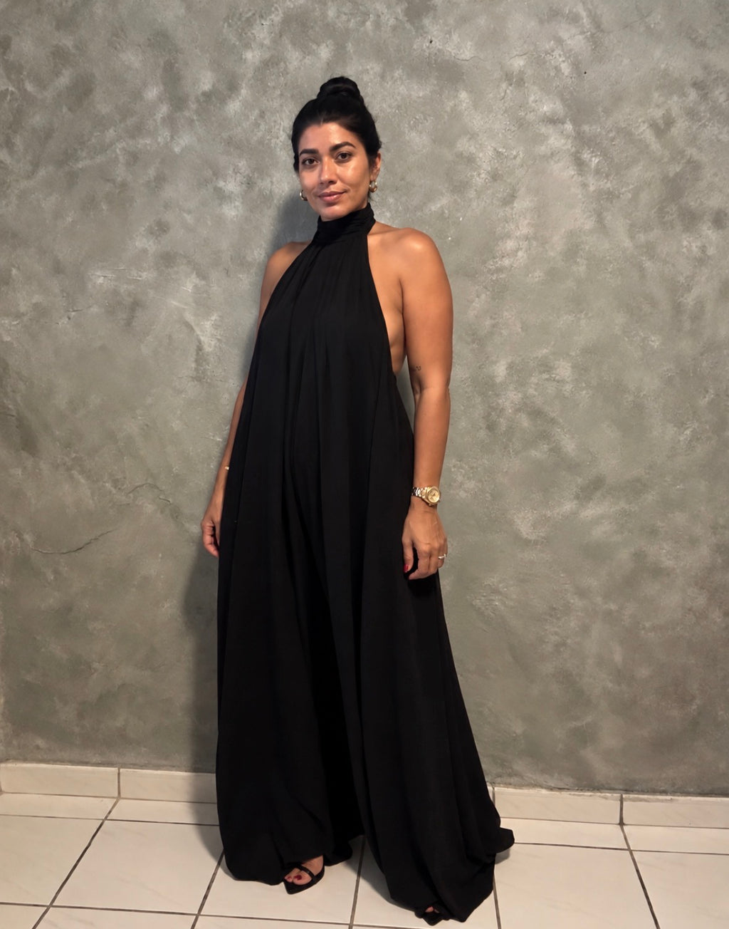 HALTER WIDE LEG JUMPSUIT