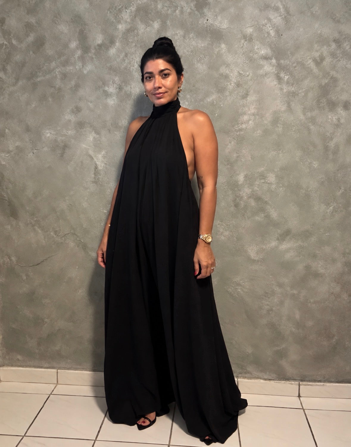 HALTER WIDE LEG JUMPSUIT