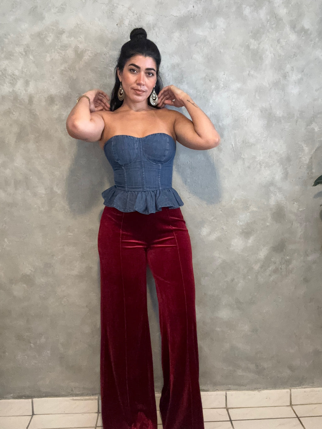 VELVET PALAZZO PANT
