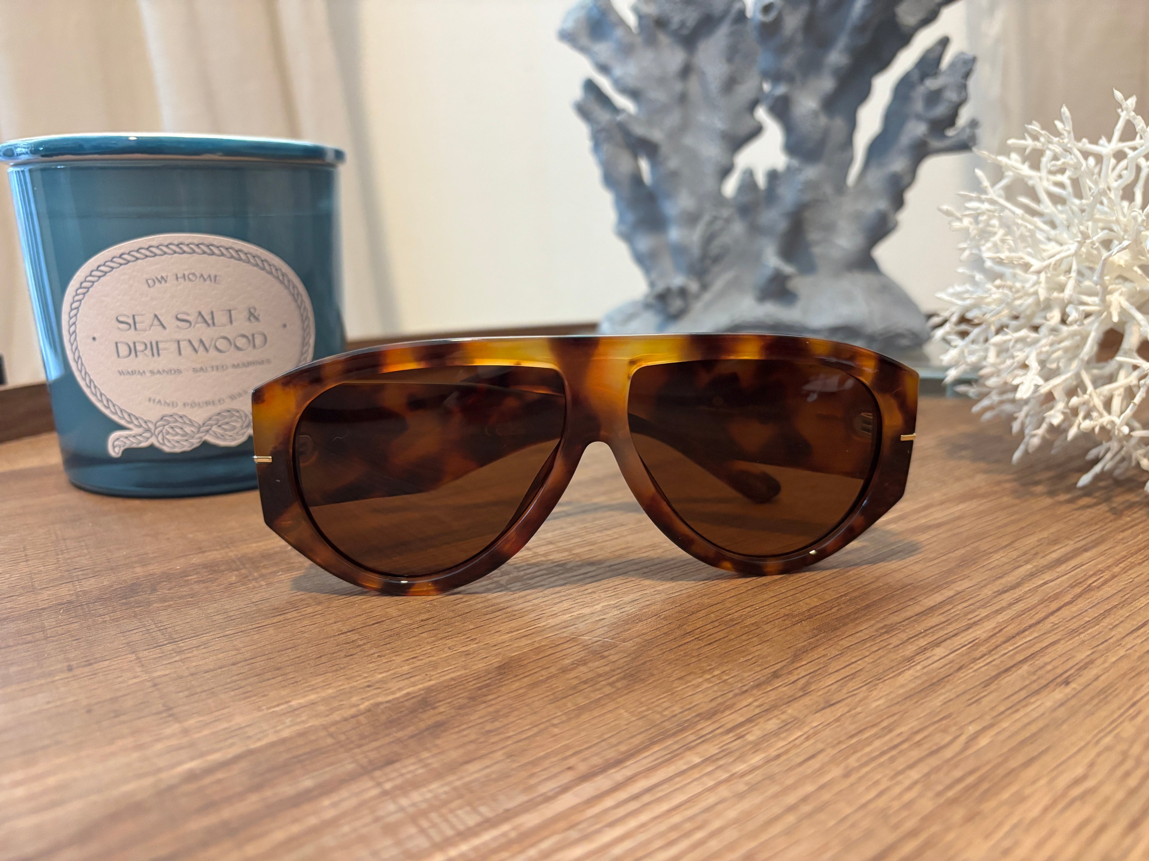 ANIMAL PRINT STYLE - Women's Dark Tinted Aviator Oversized Sunglasses