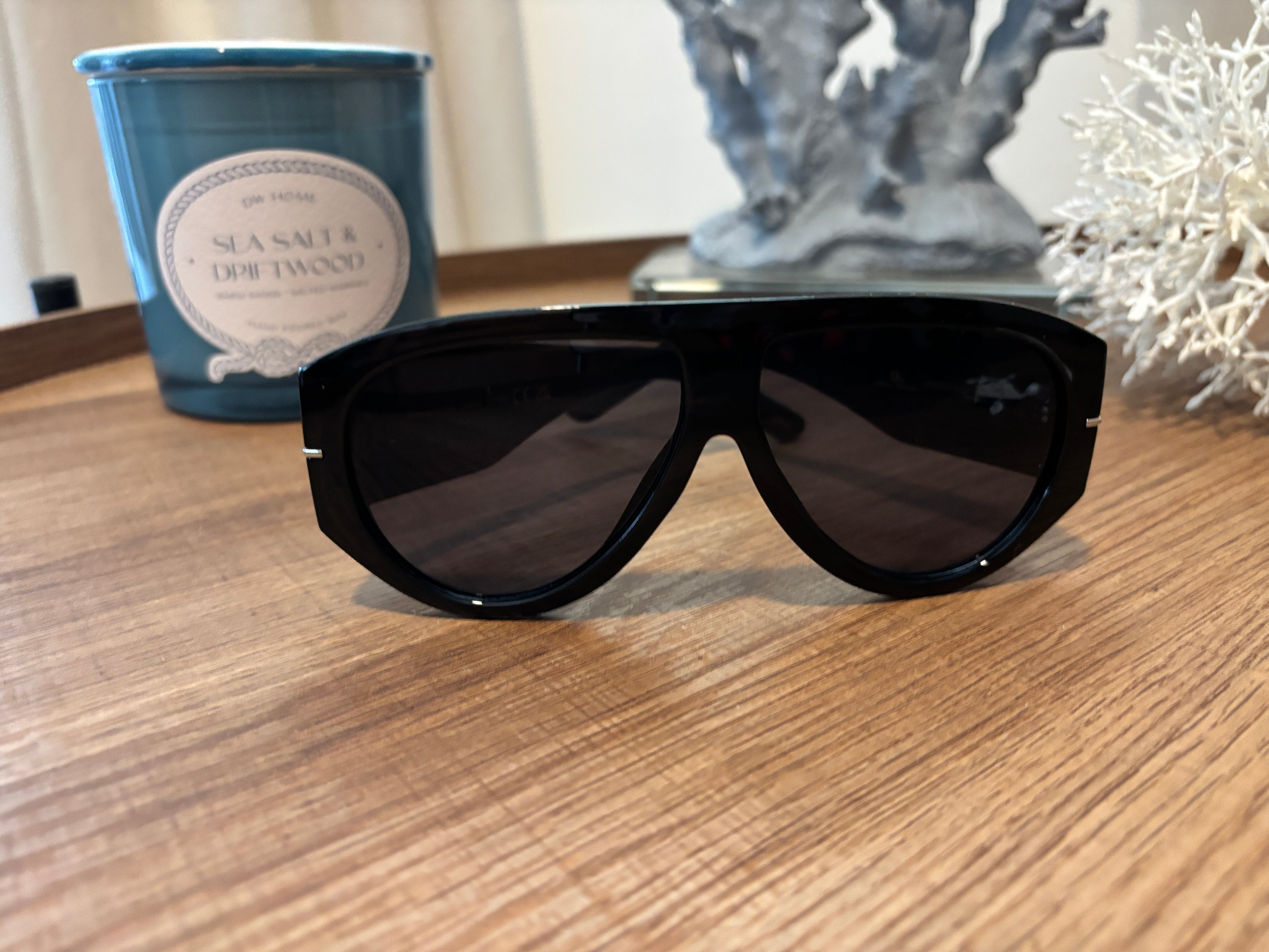 Women's Dark Tinted Aviator Oversized Sunglasses