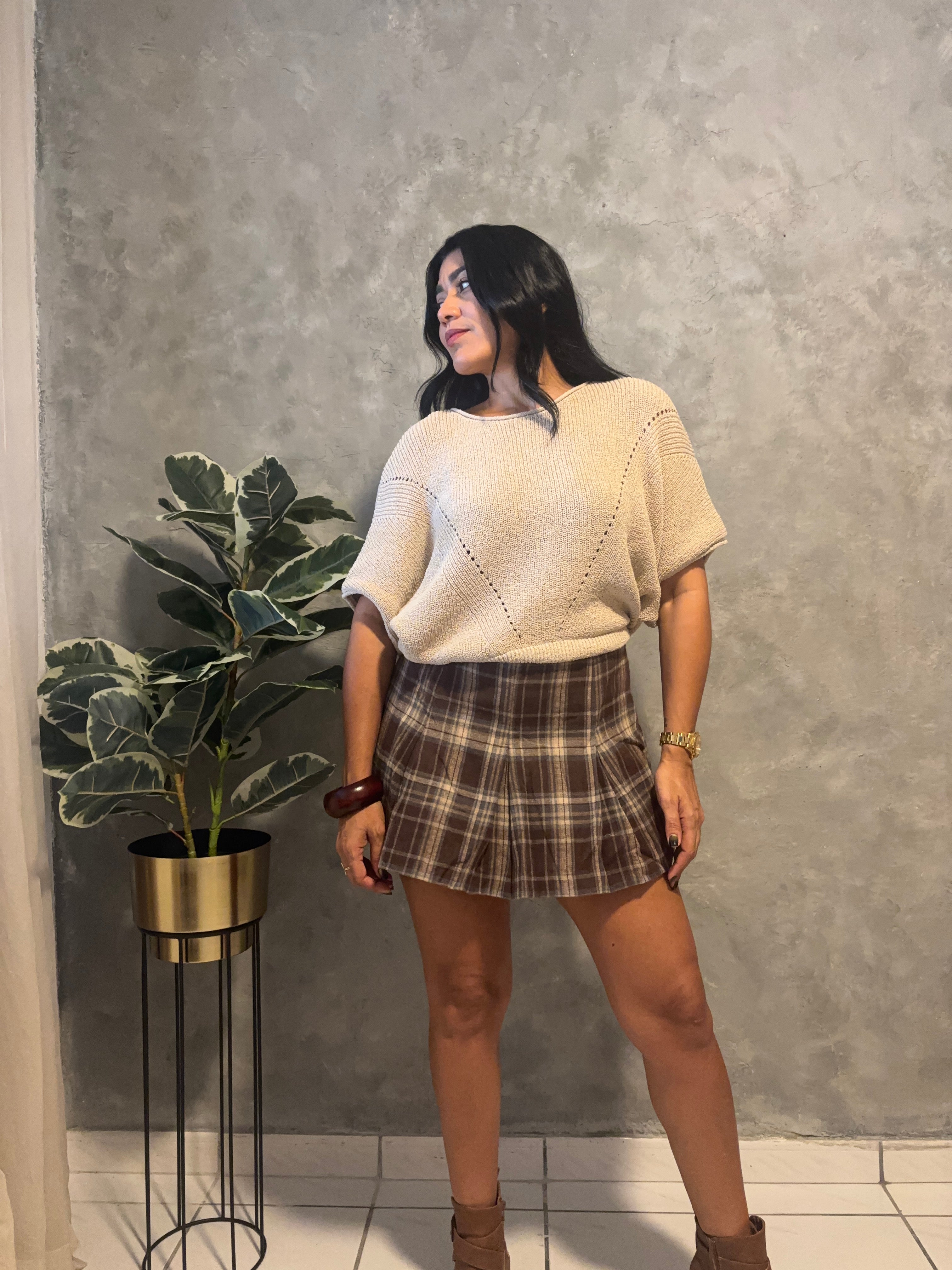 SHORT SLEEVE SWEATER