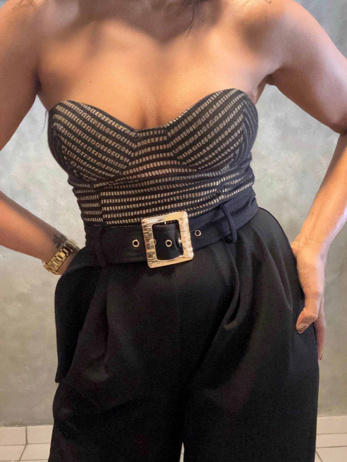 CROCHET KNIT & LINEN BLEND JUMPUSIT